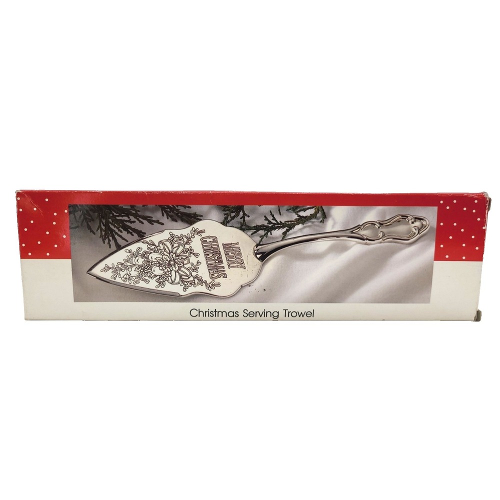 Vintage 1992 Silver Plated Serving Trowel Merry Christmas 11"